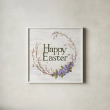 Wreath with Words IV v2 by Kathleen Parr McKenna. Shown in a crisp white glass frame for a clean and minimalist style. Available as an archival giclee rolled canvas, fine art paper, or poster print. SKU 46964a.