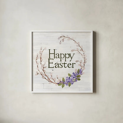 Wreath with Words IV v2 by Kathleen Parr McKenna. Shown in a crisp white glass frame for a clean and minimalist style. Available as an archival giclee rolled canvas, fine art paper, or poster print. SKU 46964a.