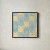 16 Blocks Square X by Kathrine Lovell. Shown in a sleek black glass frame for a contemporary gallery look. Available as an archival giclee rolled canvas, fine art paper, or poster print. SKU 43560a.