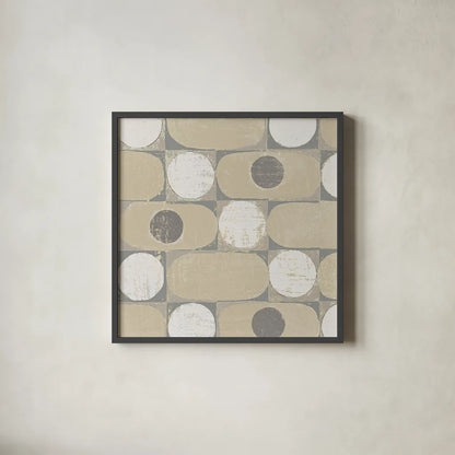 16 Blocks Square X Archroma by Kathrine Lovell. Shown in a sleek black glass frame for a contemporary gallery look. Available as an archival giclee rolled canvas, fine art paper, or poster print. SKU 29767a.