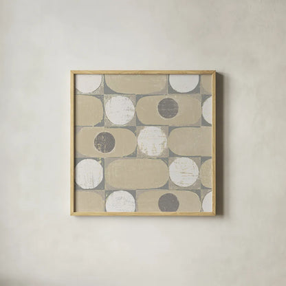 16 Blocks Square X Archroma by Kathrine Lovell. Shown in a natural wood glass frame for a timeless modern aesthetic. Available as an archival giclee rolled canvas, fine art paper, or poster print. SKU 29767a.