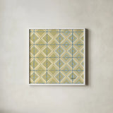 16 Blocks Square XI by Kathrine Lovell. Shown in a crisp white glass frame for a clean and minimalist style. Available as an archival giclee rolled canvas, fine art paper, or poster print. SKU 43561a.