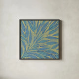 16 Blocks Square XIII by Kathrine Lovell. Shown in a sleek black glass frame for a contemporary gallery look. Available as an archival giclee rolled canvas, fine art paper, or poster print. SKU 43563a.