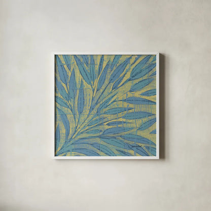 16 Blocks Square XIII by Kathrine Lovell. Shown in a crisp white glass frame for a clean and minimalist style. Available as an archival giclee rolled canvas, fine art paper, or poster print. SKU 43563a.