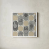 16 Blocks Square XVI Archroma by Kathrine Lovell. Shown in a crisp white glass frame for a clean and minimalist style. Available as an archival giclee rolled canvas, fine art paper, or poster print. SKU 29768a.