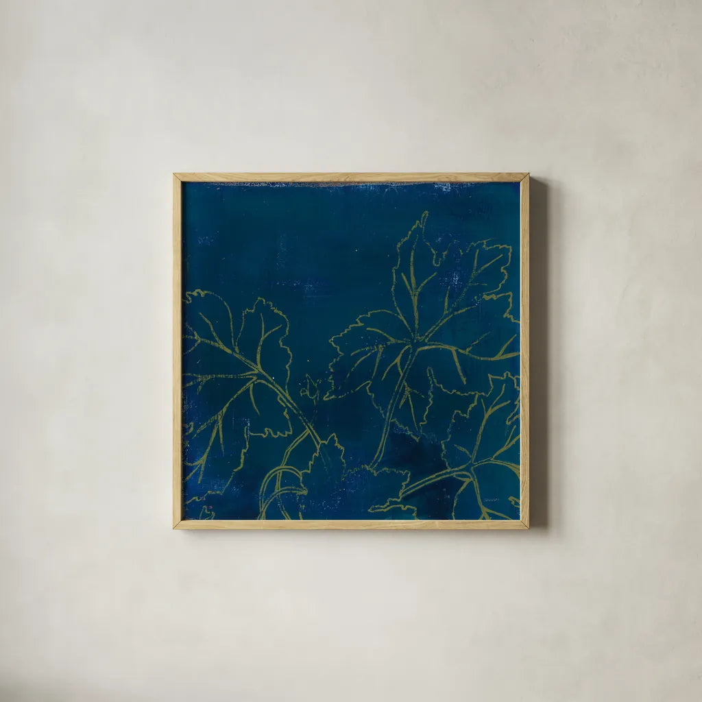 Abstract 11F by Kathrine Lovell. Shown in a natural wood glass frame for a timeless modern aesthetic. Available as an archival giclee rolled canvas, fine art paper, or poster print. SKU 22418a.