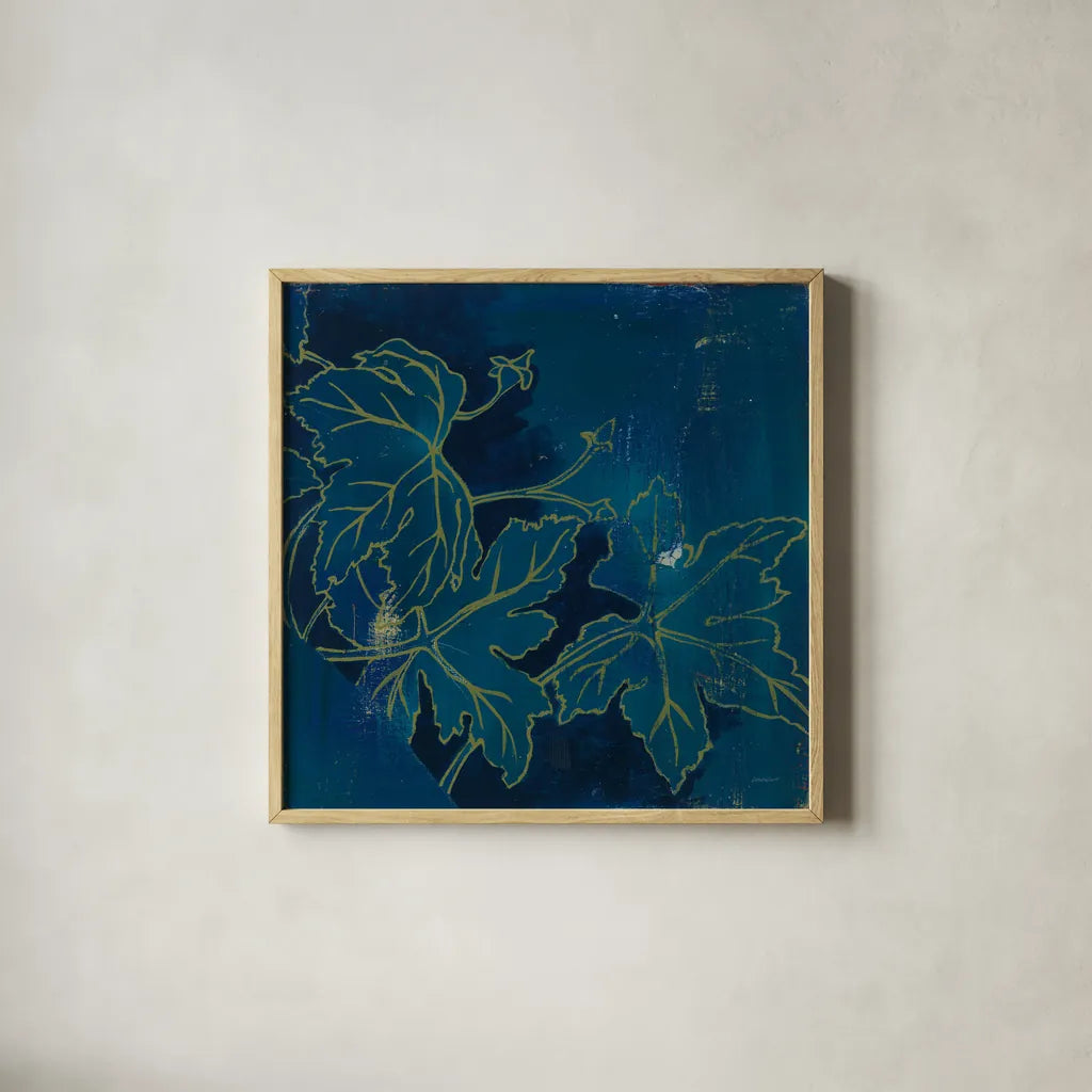 Abstract 12E by Kathrine Lovell. Shown in a natural wood glass frame for a timeless modern aesthetic. Available as an archival giclee rolled canvas, fine art paper, or poster print. SKU 22416a.
