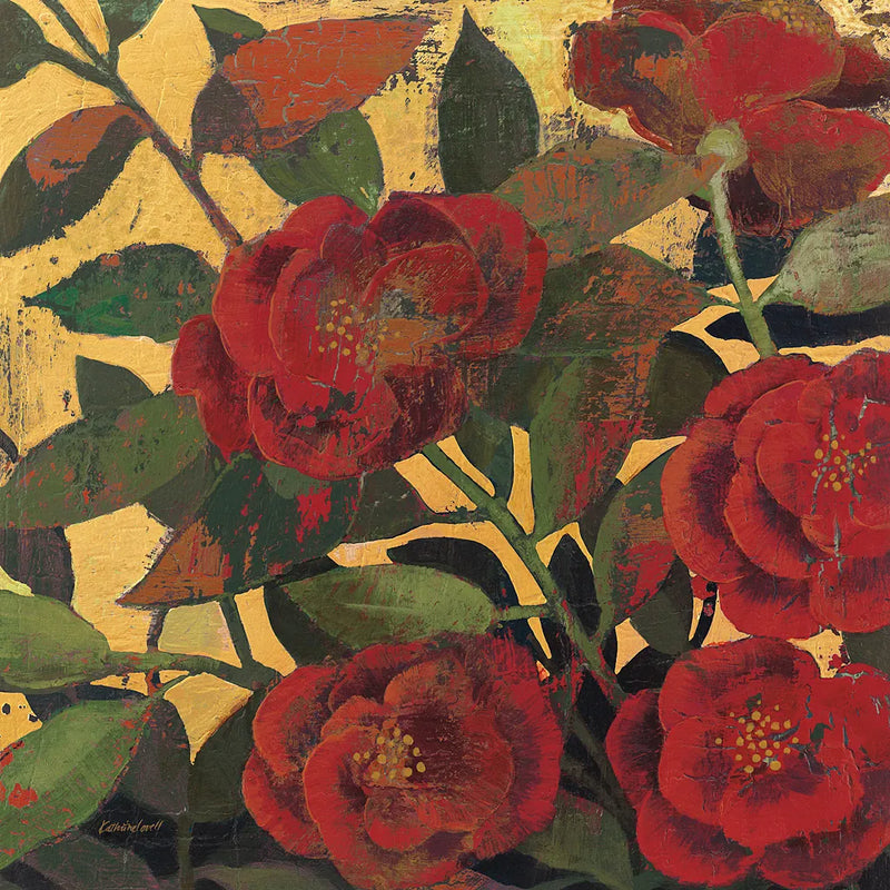 Abundant Roses I Spice by Kathrine Lovell. SKU 10891a. Archival Giclee Fine art print for wall decor.