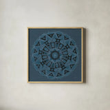 Adire I by Kathrine Lovell. Shown in a natural wood glass frame for a timeless modern aesthetic. Available as an archival giclee rolled canvas, fine art paper, or poster print. SKU 39397a.