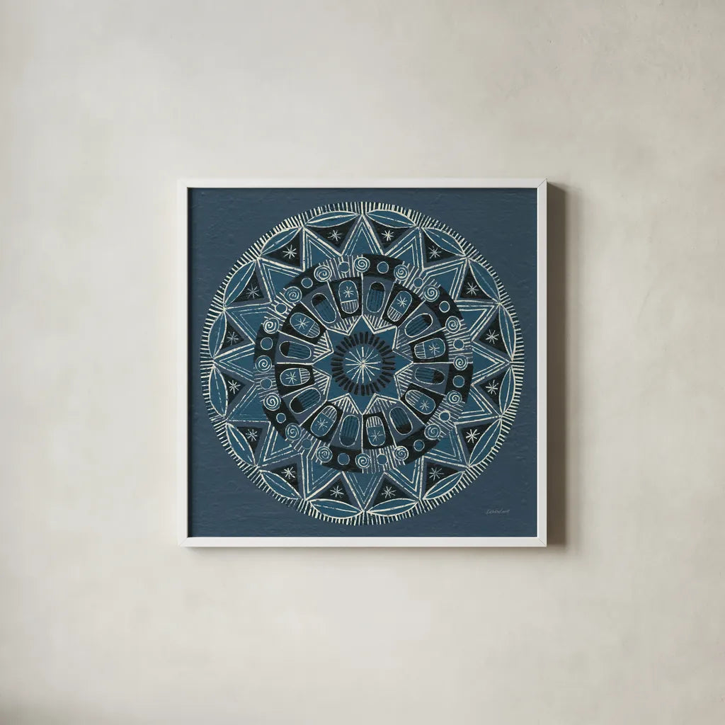 Adire I Cream by Kathrine Lovell. Shown in a crisp white glass frame for a clean and minimalist style. Available as an archival giclee rolled canvas, fine art paper, or poster print. SKU 41627a.