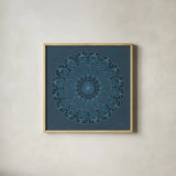 Adire II by Kathrine Lovell. Shown in a natural wood glass frame for a timeless modern aesthetic. Available as an archival giclee rolled canvas, fine art paper, or poster print. SKU 39398a.