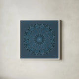 Adire II by Kathrine Lovell. Shown in a crisp white glass frame for a clean and minimalist style. Available as an archival giclee rolled canvas, fine art paper, or poster print. SKU 39398a.