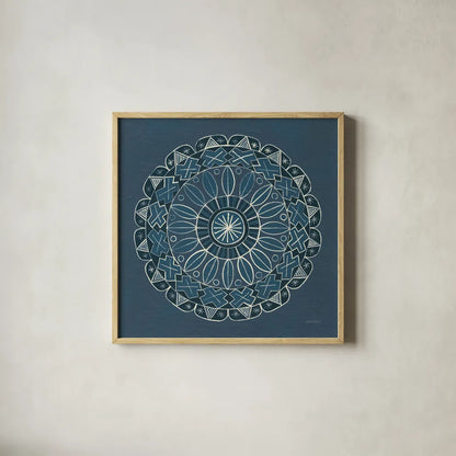 Adire II Cream by Kathrine Lovell. Shown in a natural wood glass frame for a timeless modern aesthetic. Available as an archival giclee rolled canvas, fine art paper, or poster print. SKU 41628a.