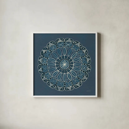 Adire II Cream by Kathrine Lovell. Shown in a crisp white glass frame for a clean and minimalist style. Available as an archival giclee rolled canvas, fine art paper, or poster print. SKU 41628a.