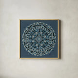 Adire IV Cream by Kathrine Lovell. Shown in a natural wood glass frame for a timeless modern aesthetic. Available as an archival giclee rolled canvas, fine art paper, or poster print. SKU 41630a.