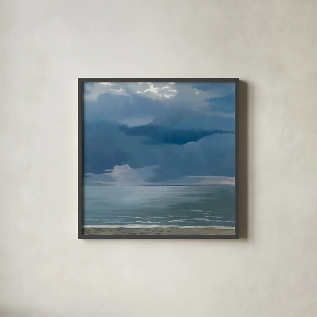 Afternoon Storm by Kathrine Lovell. Shown in a sleek black glass frame for a contemporary gallery look. Available as an archival giclee rolled canvas, fine art paper, or poster print. SKU 58641a.