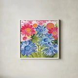 Annabelles Garden I by Kathrine Lovell. Shown in a crisp white glass frame for a clean and minimalist style. Available as an archival giclee rolled canvas, fine art paper, or poster print. SKU 85239a.