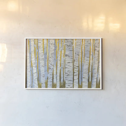 Aspen Grove by Kathrine Lovell. shown as a paper print in a white frame. Available as a archival giclee rolled canvas, fine art paper, or poster print. SKU 60264i.