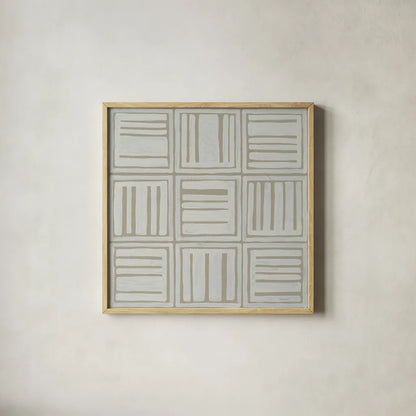 Bambala I by Kathrine Lovell. Shown in a natural wood glass frame for a timeless modern aesthetic. Available as an archival giclee rolled canvas, fine art paper, or poster print. SKU 30959a.