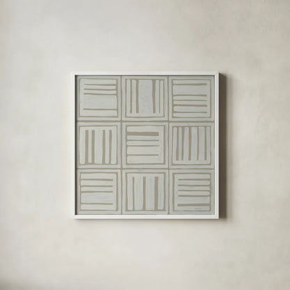 Bambala I by Kathrine Lovell. Shown in a crisp white glass frame for a clean and minimalist style. Available as an archival giclee rolled canvas, fine art paper, or poster print. SKU 30959a.