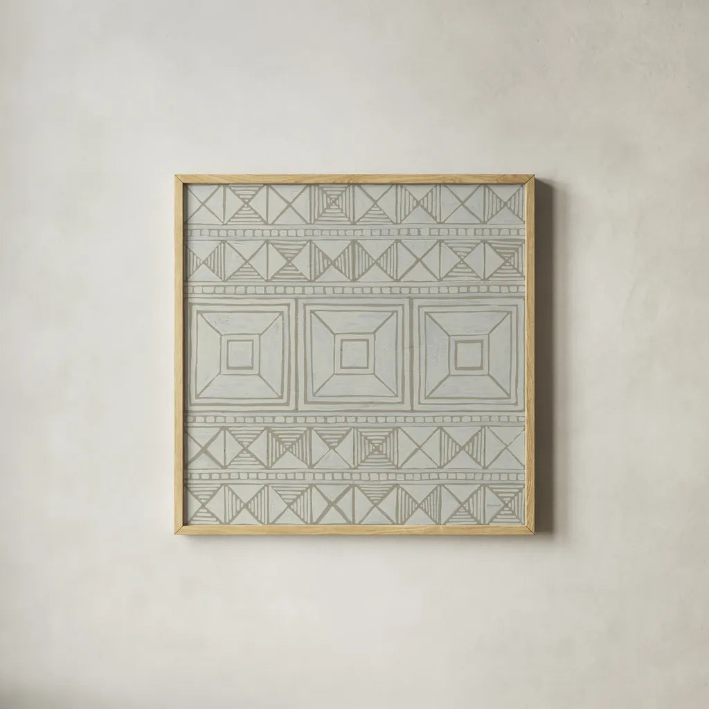 Bambala IV by Kathrine Lovell. Shown in a natural wood glass frame for a timeless modern aesthetic. Available as an archival giclee rolled canvas, fine art paper, or poster print. SKU 30962a.