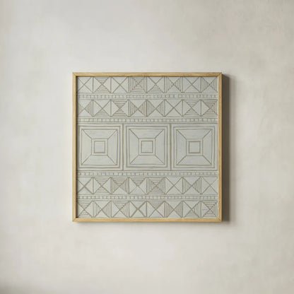 Bambala IV by Kathrine Lovell. Shown in a natural wood glass frame for a timeless modern aesthetic. Available as an archival giclee rolled canvas, fine art paper, or poster print. SKU 30962a.