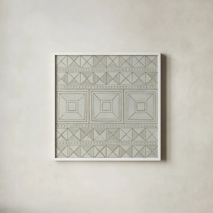 Bambala IV by Kathrine Lovell. Shown in a crisp white glass frame for a clean and minimalist style. Available as an archival giclee rolled canvas, fine art paper, or poster print. SKU 30962a.