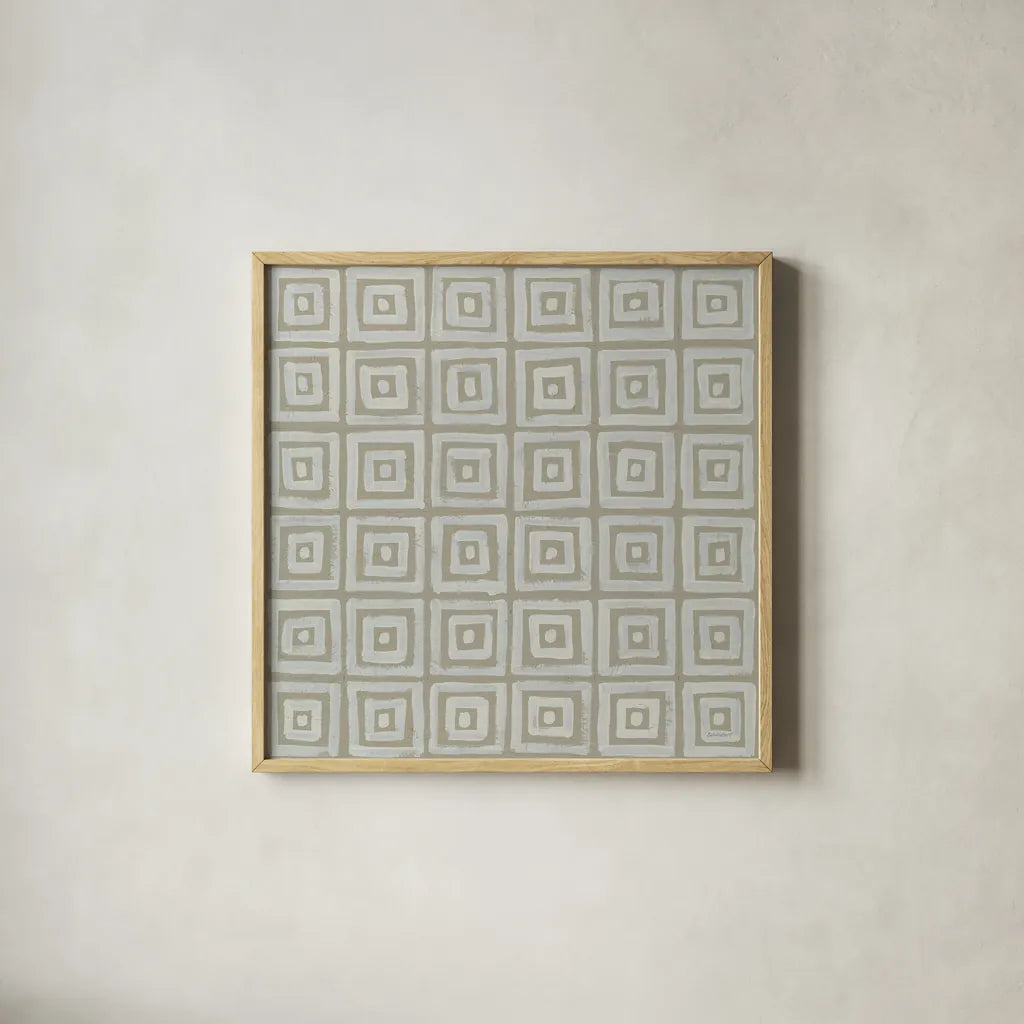 Bambala V by Kathrine Lovell. Shown in a natural wood glass frame for a timeless modern aesthetic. Available as an archival giclee rolled canvas, fine art paper, or poster print. SKU 30963a.