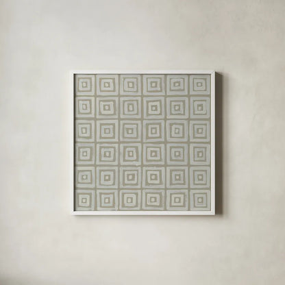 Bambala V by Kathrine Lovell. Shown in a crisp white glass frame for a clean and minimalist style. Available as an archival giclee rolled canvas, fine art paper, or poster print. SKU 30963a.