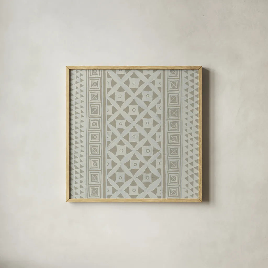 Bambala VI by Kathrine Lovell. Shown in a natural wood glass frame for a timeless modern aesthetic. Available as an archival giclee rolled canvas, fine art paper, or poster print. SKU 30964a.