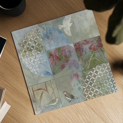 Bird Abstract by Kathrine Lovell. Shown as a detailed flat fine art print, highlighting archival giclee quality. Available as an archival giclee rolled canvas, fine art paper, or poster print. SKU 42546a.