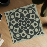 Black and White Tile II by Kathrine Lovell. Shown as a detailed flat fine art print, highlighting archival giclee quality. Available as an archival giclee rolled canvas, fine art paper, or poster print. SKU 55522a.
