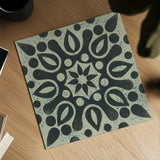 Black and White Tile IV by Kathrine Lovell. Shown as a detailed flat fine art print, highlighting archival giclee quality. Available as an archival giclee rolled canvas, fine art paper, or poster print. SKU 55524a.