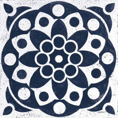 Blue and White Tile II by Kathrine Lovell. SKU 59159a. Archival Giclee Fine art print for wall decor.