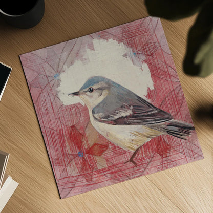 Cerulean Warbler by Kathrine Lovell. Shown as a detailed flat fine art print, highlighting archival giclee quality. Available as an archival giclee rolled canvas, fine art paper, or poster print. SKU 43542a.