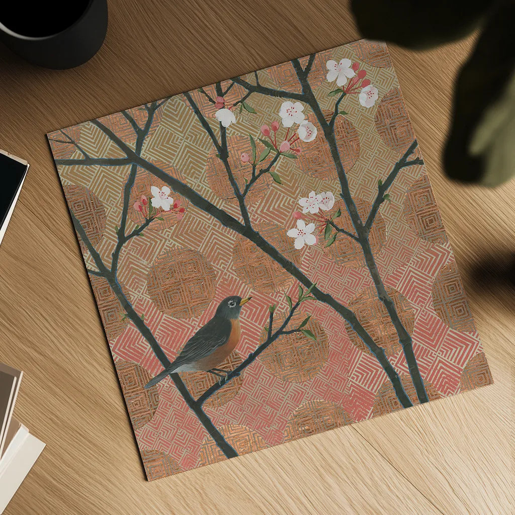 Cherry Blossoms II by Kathrine Lovell. Shown as a detailed flat fine art print, highlighting archival giclee quality. Available as an archival giclee rolled canvas, fine art paper, or poster print. SKU 24339a.