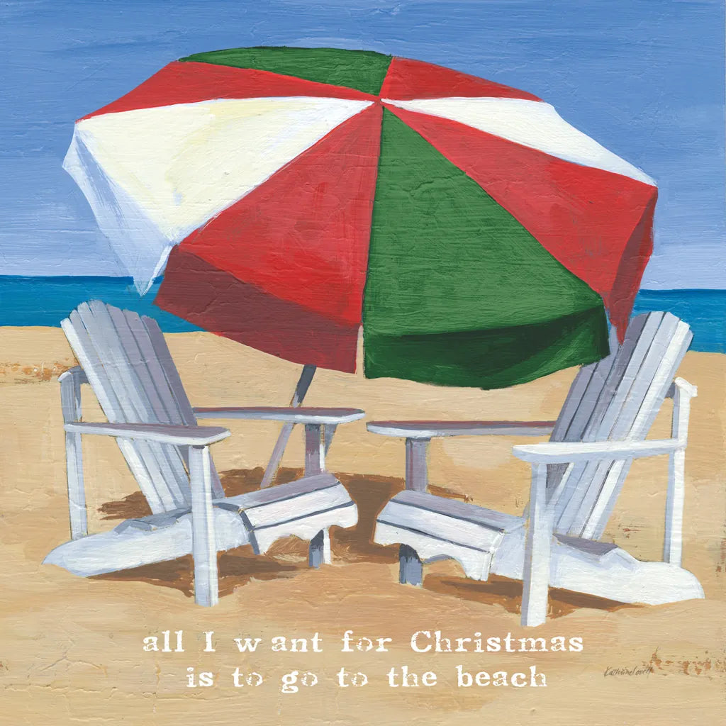 Christmas at the Beach III by Kathrine Lovell. SKU 57893a. Archival Giclee Fine art print for wall decor.