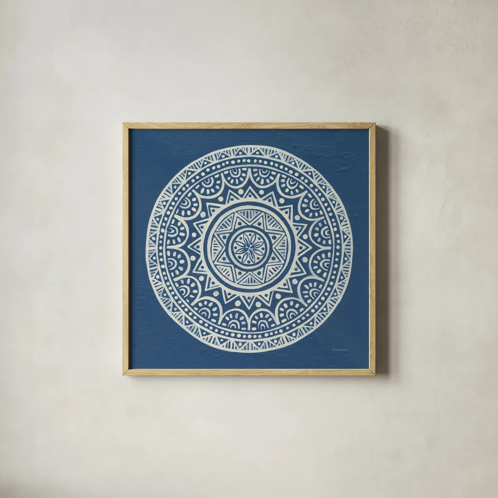 Circle Designs II by Kathrine Lovell. Shown in a natural wood glass frame for a timeless modern aesthetic. Available as an archival giclee rolled canvas, fine art paper, or poster print. SKU 32446a.