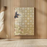 Copper Bird by Kathrine Lovell. shown as over sized large wall art. Available as an archival giclee rolled canvas, fine art paper, or poster print. SKU 92703h.