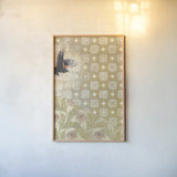 Copper Bird by Kathrine Lovell. shown as a paper print in a natural frame. Available as a archival giclee rolled canvas, fine art paper, or poster print. SKU 92703h.