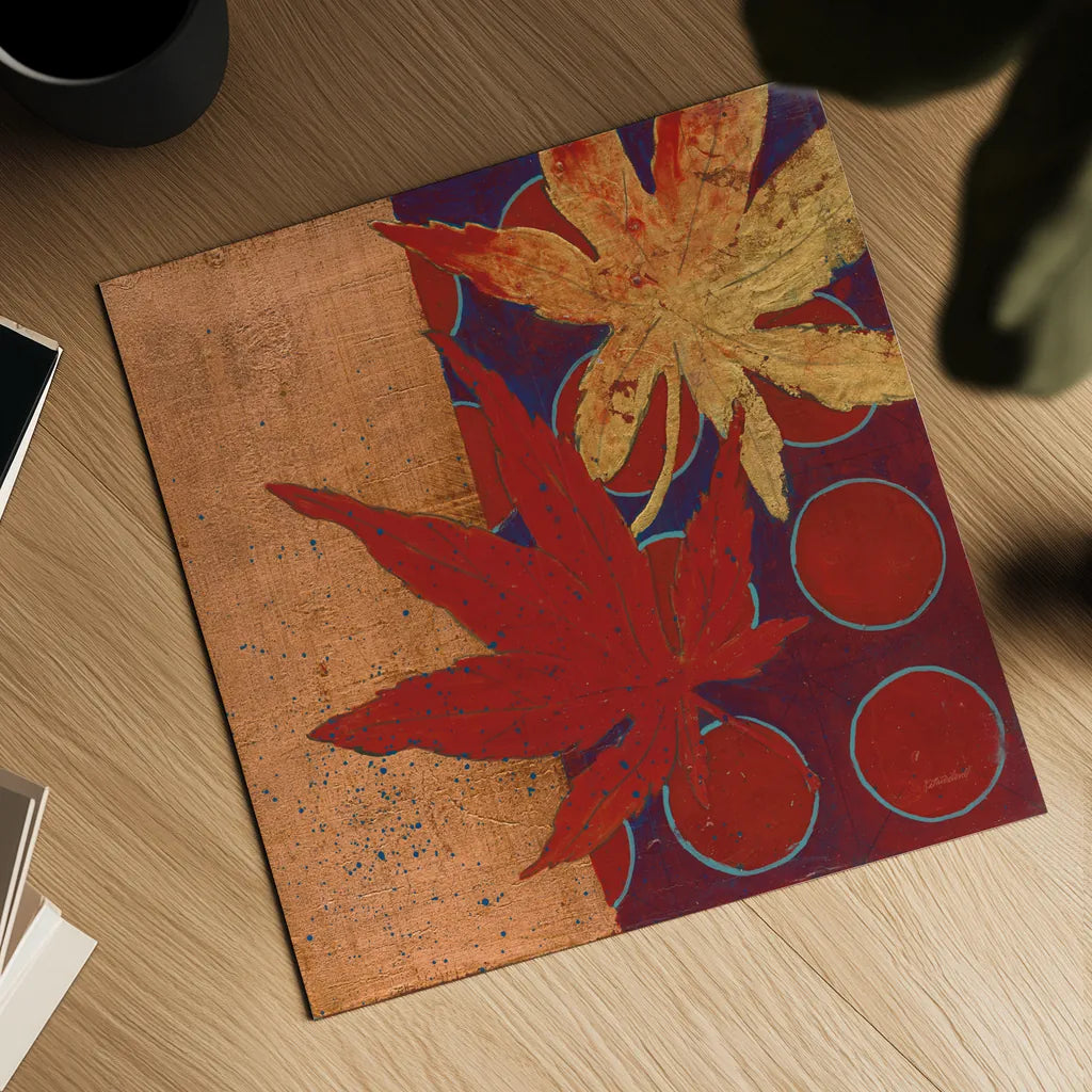 Copper Circles III by Kathrine Lovell. Shown as a detailed flat fine art print, highlighting archival giclee quality. Available as an archival giclee rolled canvas, fine art paper, or poster print. SKU 22431a.