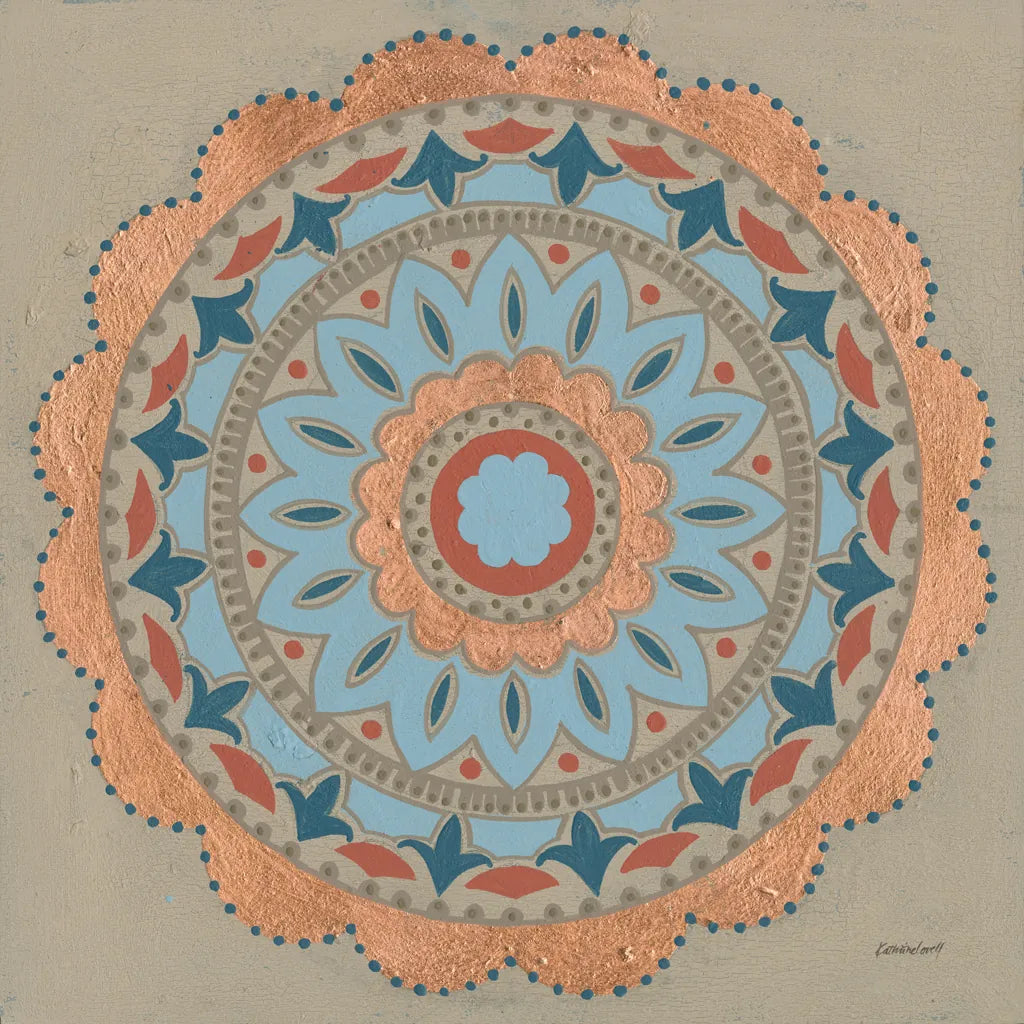 Copper Mandala I by Kathrine Lovell. SKU 24670a. Archival Giclee Fine art print for wall decor.