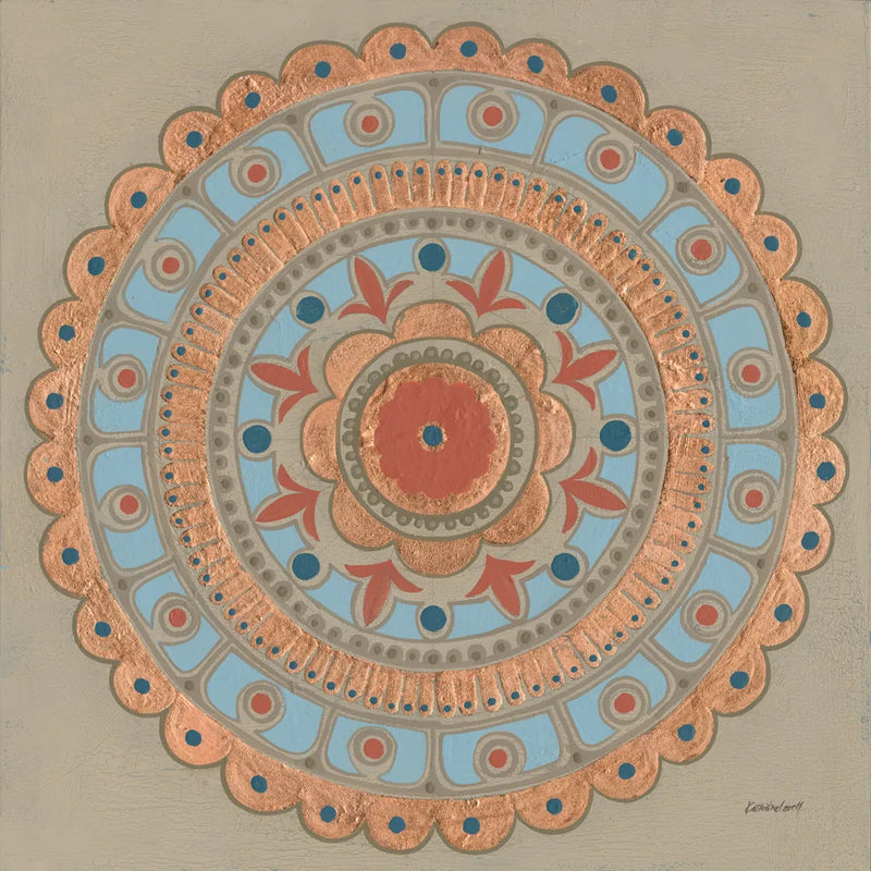 Copper Mandala II by Kathrine Lovell. SKU 24671a. Archival Giclee Fine art print for wall decor.