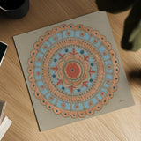Copper Mandala II by Kathrine Lovell. Shown as a detailed flat fine art print, highlighting archival giclee quality. Available as an archival giclee rolled canvas, fine art paper, or poster print. SKU 24671a.