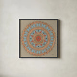 Copper Mandala II by Kathrine Lovell. Shown in a sleek black glass frame for a contemporary gallery look. Available as an archival giclee rolled canvas, fine art paper, or poster print. SKU 24671a.