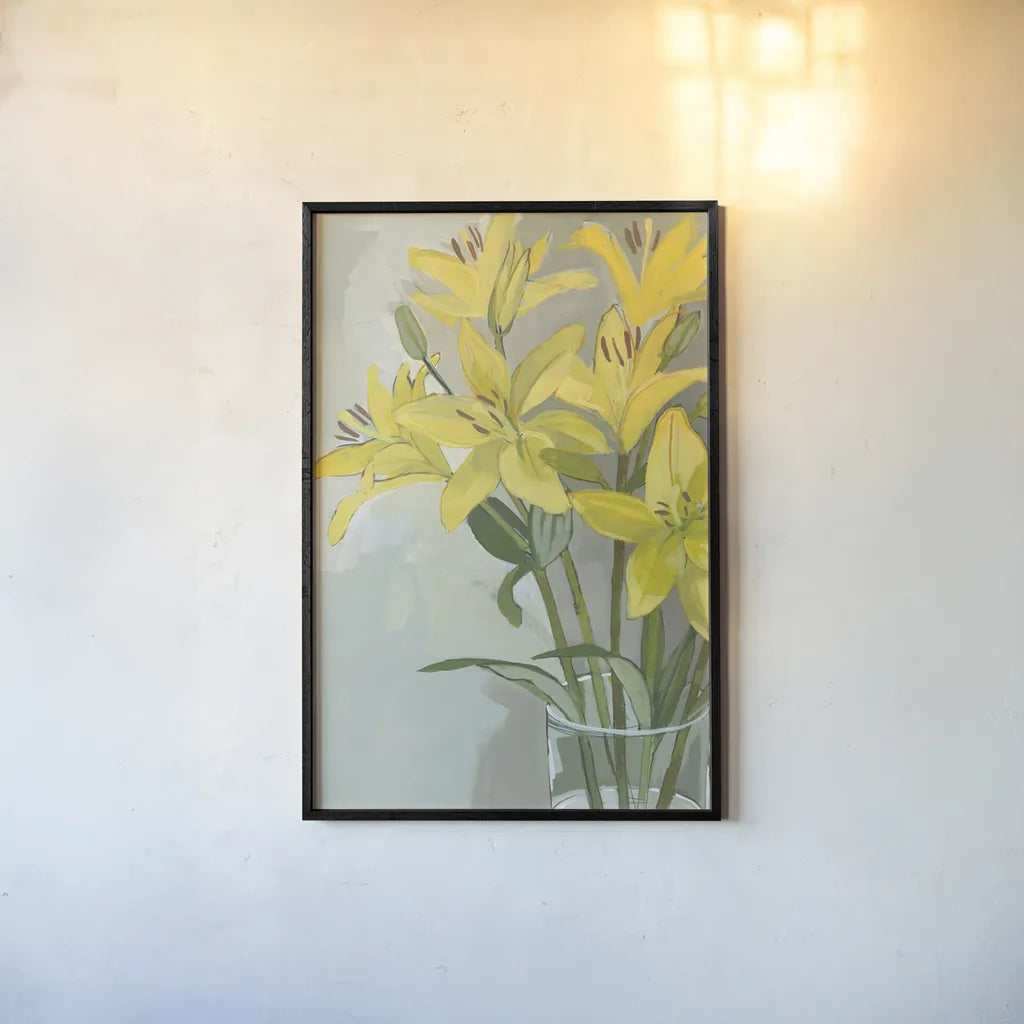 Cut Flowers I by Kathrine Lovell. shown as a paper print in a black flame. Available as a archival giclee rolled canvas, fine art paper, or poster print. SKU 14742h.