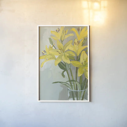 Cut Flowers I by Kathrine Lovell. shown as a paper print in a white frame. Available as a archival giclee rolled canvas, fine art paper, or poster print. SKU 14742h.