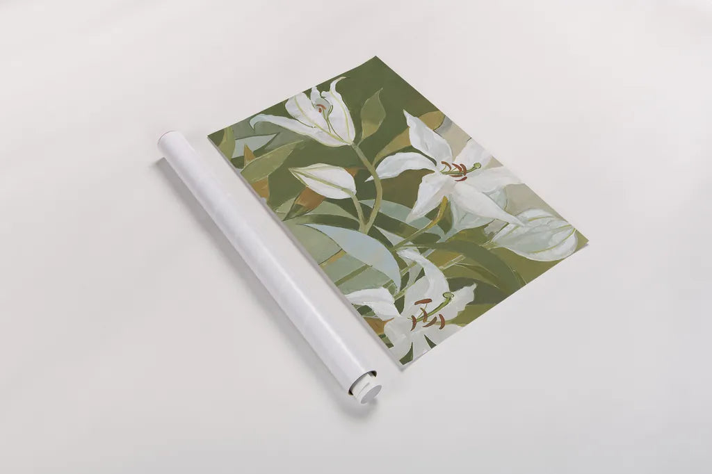 Cut Flowers II by Kathrine Lovell. shown as a rolled paper print. Available as archival giclee rolled canvas, fine art paper, or poster print. SKU 22761i.