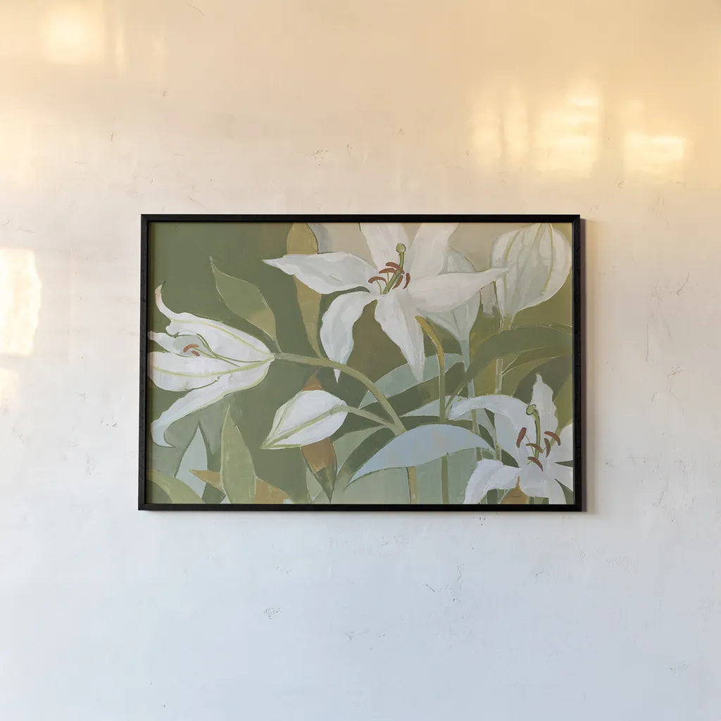 Cut Flowers II by Kathrine Lovell. shown as a paper print in a black flame. Available as a archival giclee rolled canvas, fine art paper, or poster print. SKU 22761i.