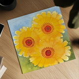 Daisy Day I by Kathrine Lovell. Shown as a detailed flat fine art print, highlighting archival giclee quality. Available as an archival giclee rolled canvas, fine art paper, or poster print. SKU 85514a.